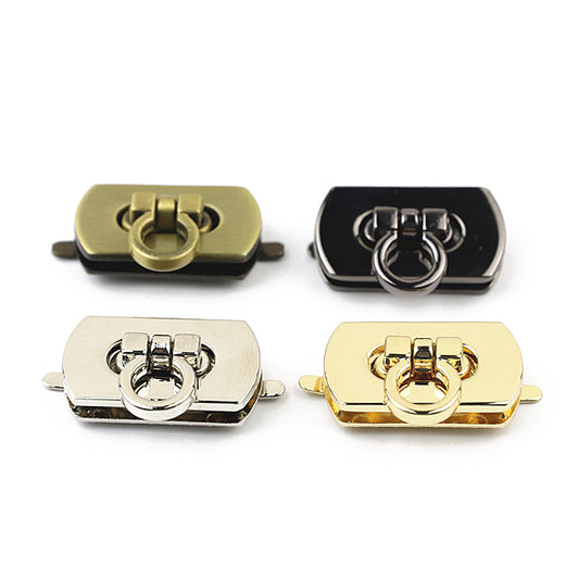 Zinc alloy metal closure bag clasp twist lock