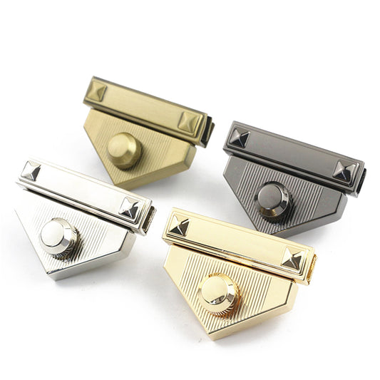 Bag accessories triangle shape metal press push locks
