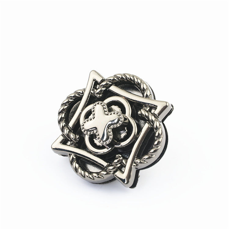 Flower and square fusion design bag metal twist turn locks