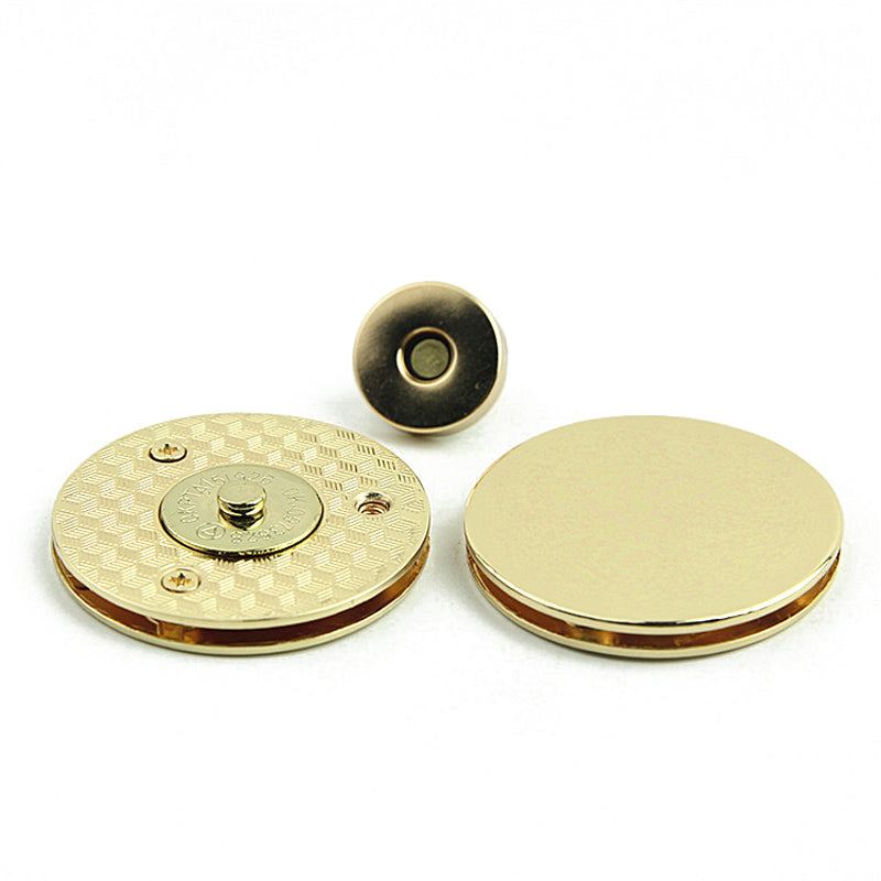 Handbag accessories light gold zinc alloy metal round magnetic button lock