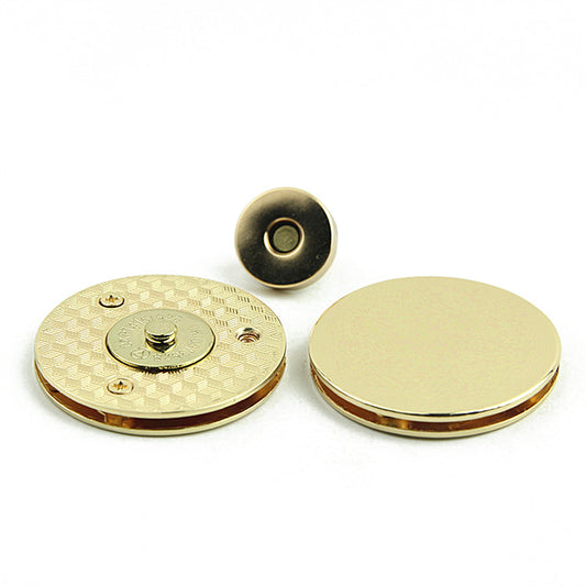 Handbag accessories light gold zinc alloy metal round magnetic button lock