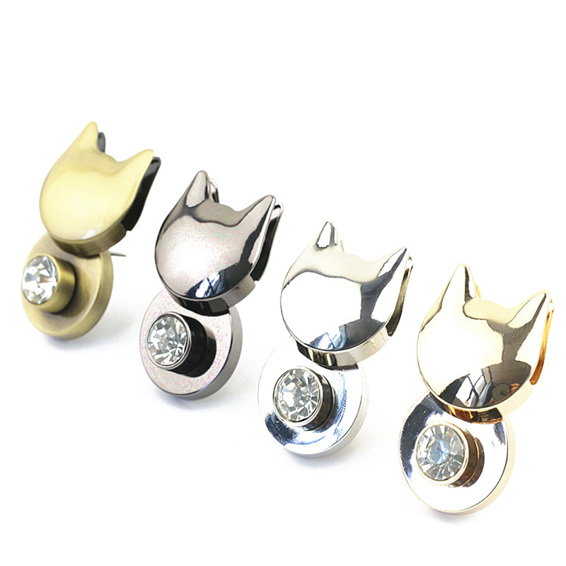 Handbag hardware accessories light gold die-casting diamond decorative twist lock animal rabbit lock
