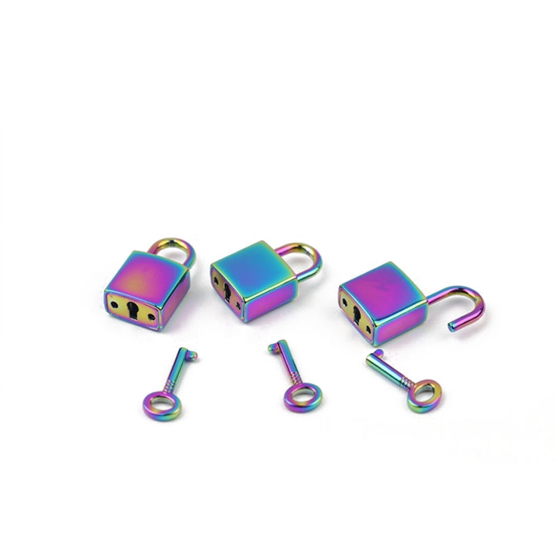 Luggage handbag hardware accessories smooth rainbow padlock with real key