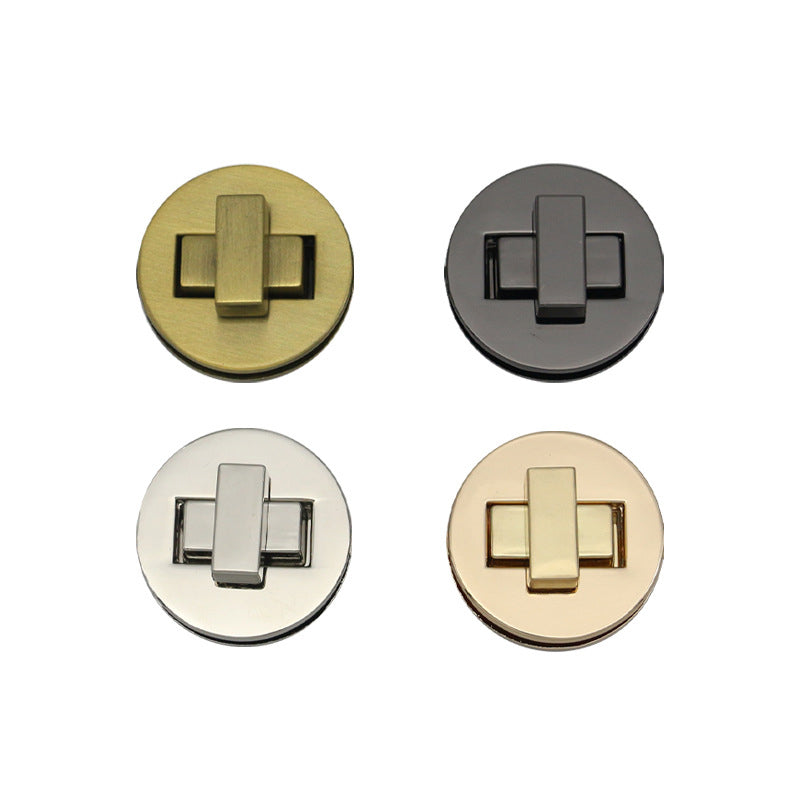 Round shape metal handbag twist lock