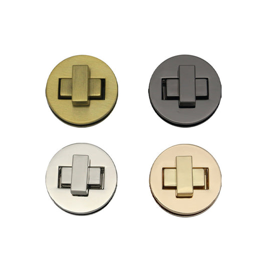 Round shape metal handbag twist lock