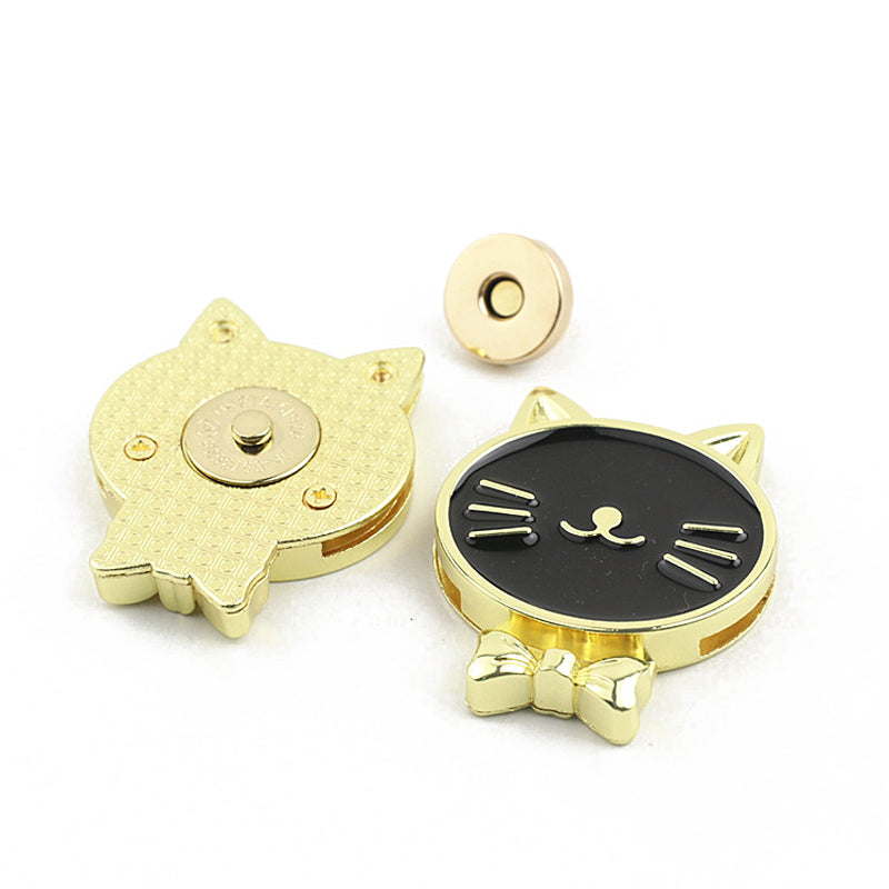 Handbag hardware accessories white and black dropper cat magnetic button lock