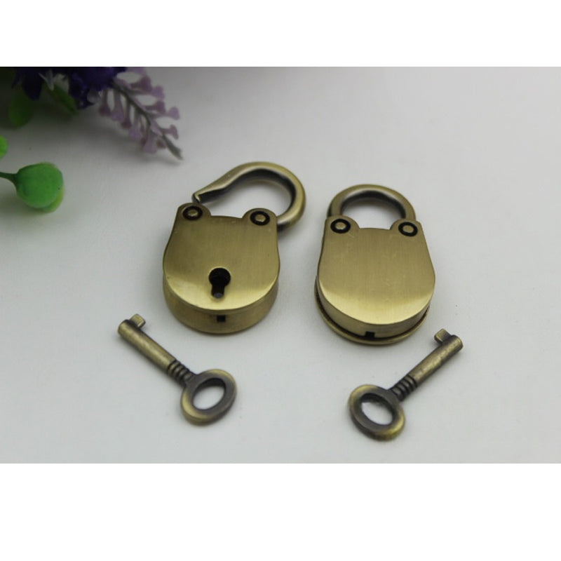 Bag kitten lock accessories hardware decorative padlock luggage oval lock with real key