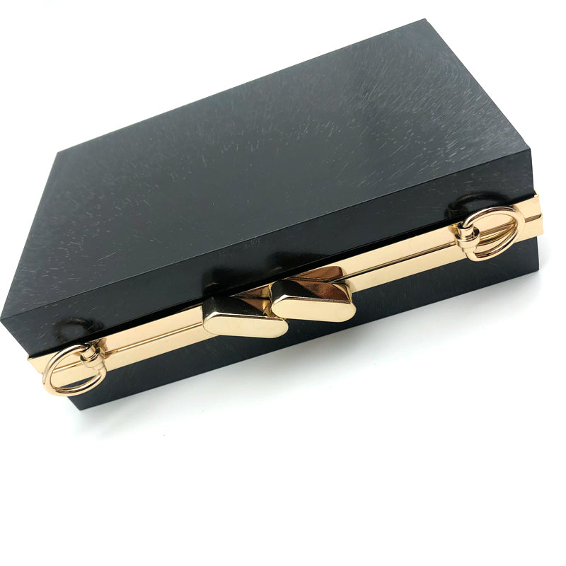 Delicate Custom Good Quality Fashion Double Head Decorated Gold Clutch Wallet Metal Clasp Plastic Box For Bag Hardware