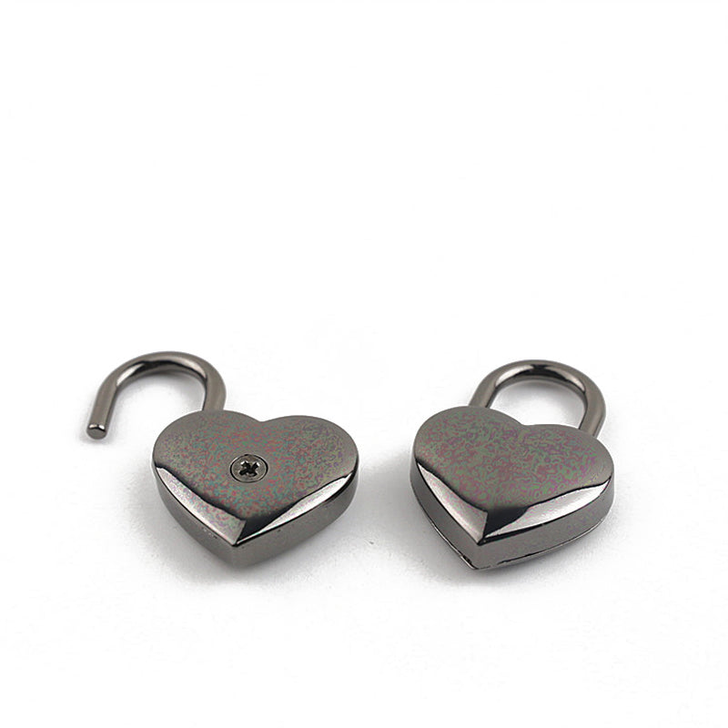 Luggage hardware accessories small model light gold heart-shaped keyless spring padlock