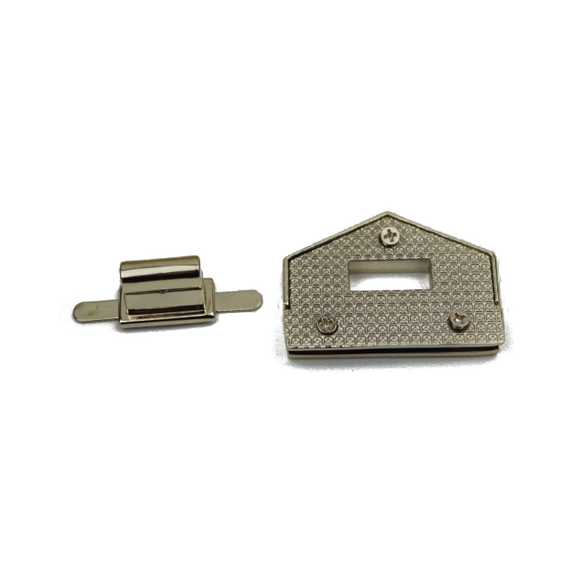 Handbag accessories irregular square silver metal turn locks