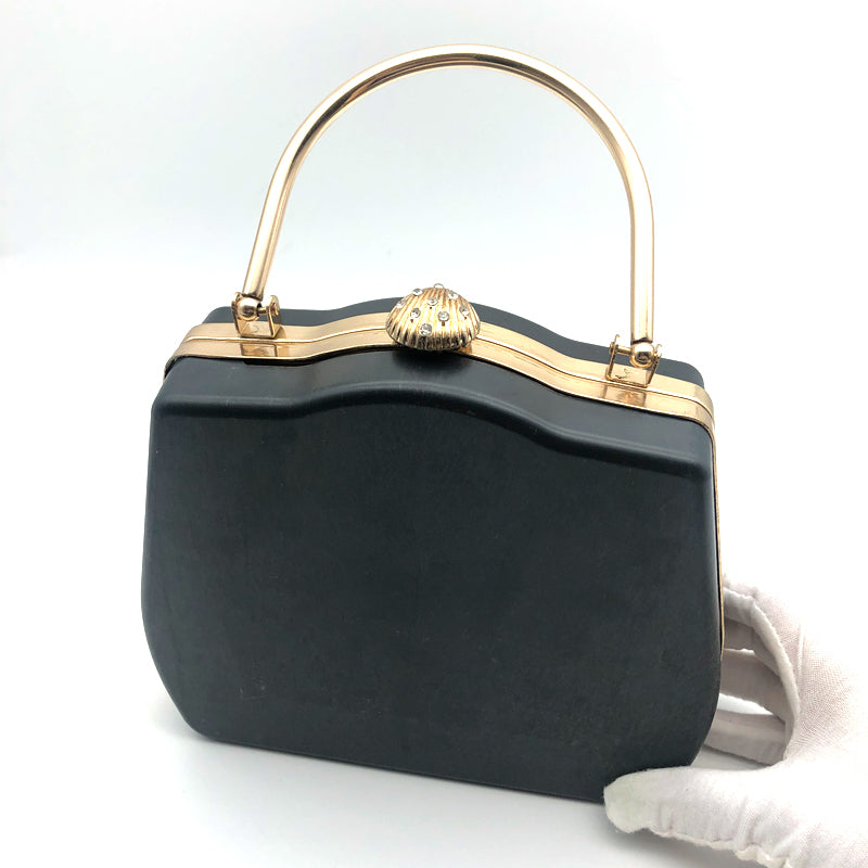 Irregular Rectangular Iron Clutch Metal Frame Plastic Shell Bag Fittings Scalloped Shell Head With Diamonds