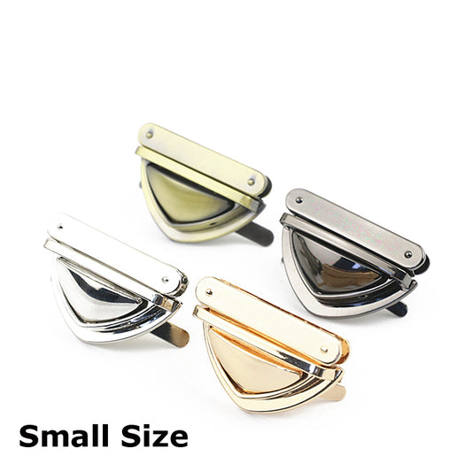 Handbag triangle shape metal press lock