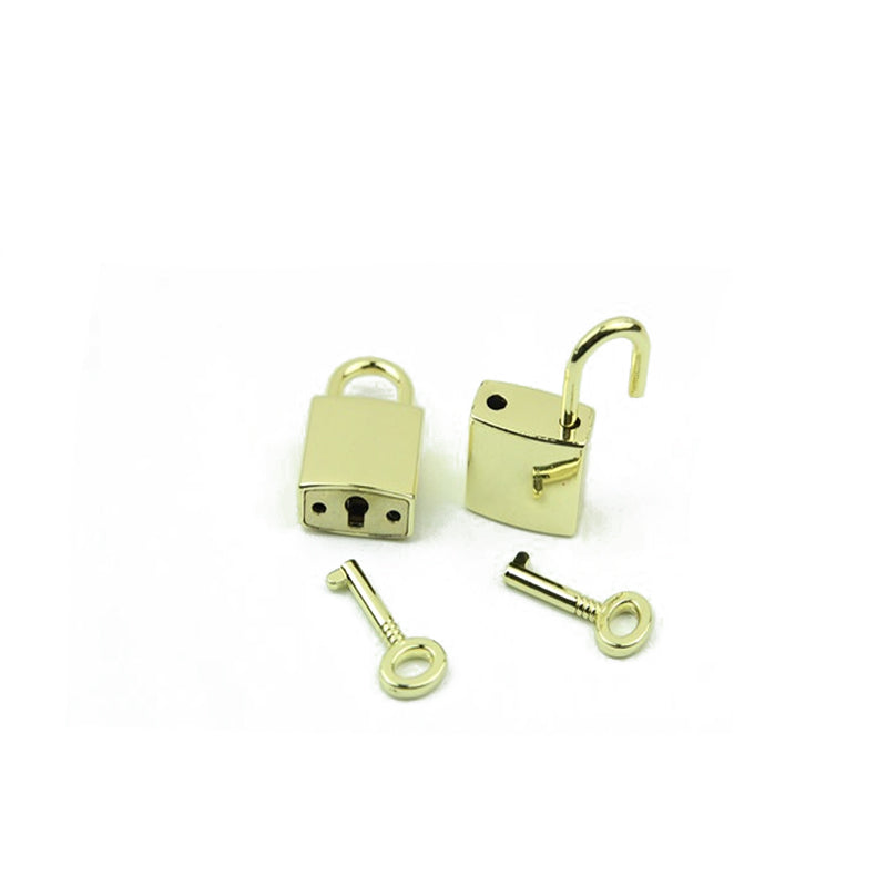 Handbag decorative smooth surface padlock small square lock with key real lock head