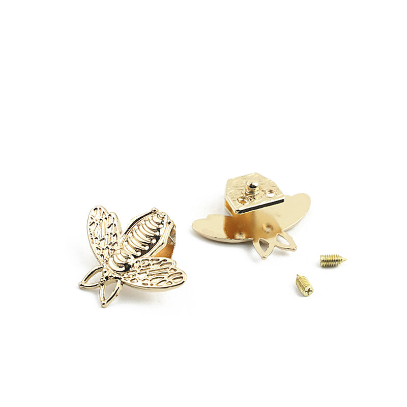 Handbag hardware bee shape metal clip locks