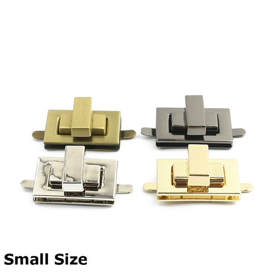 Rectangle shape zinc alloy metal turn twist locks for handbag