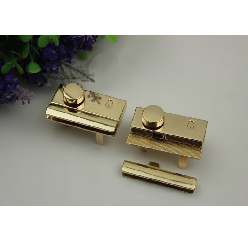 Leather bag hardware metal press clip locks