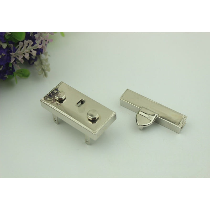 Briefcase hardware metal plug in clip closure lock