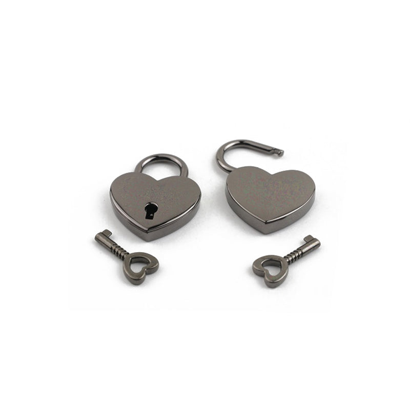 Bag lovely heart metal decorative padlock with real key
