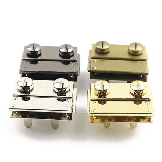 Purse accessories small square metal press push locks