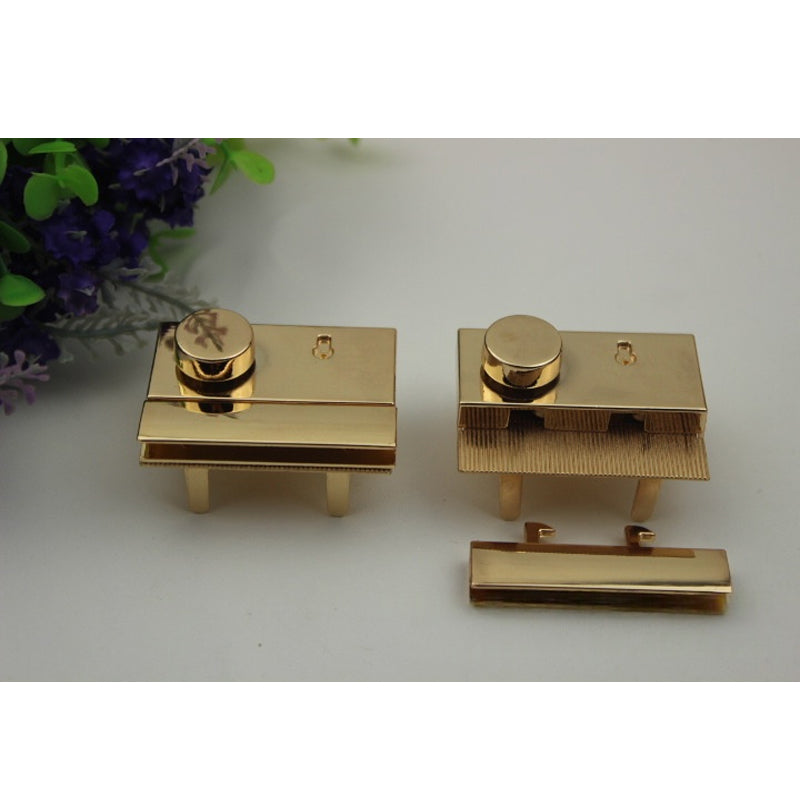 Handbag hardware large size rectangle metal press locks