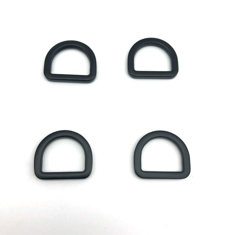 Customized manufacturing zinc alloy electrophoresis black bag metal flat d rings 18mm for handbag