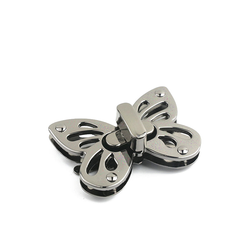 New design handbag butterfly shape multi-colorful metal turn twist lock