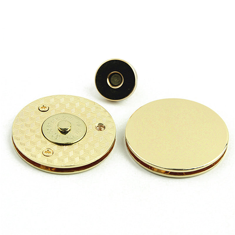 Handbag accessories light gold zinc alloy metal round magnetic button lock