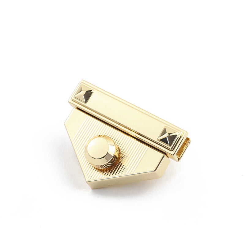 Bag accessories triangle shape metal press push locks