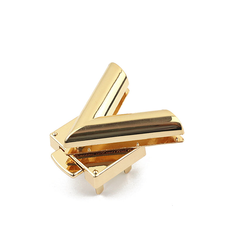 Bag hardware V-shape spring metal press push locks