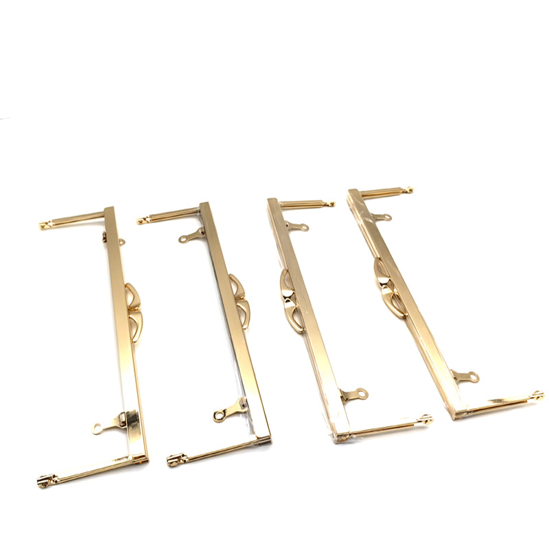 24cm light gold square smooth screw hole fish tail head lock bag hardware purse metal frame for evening bag
