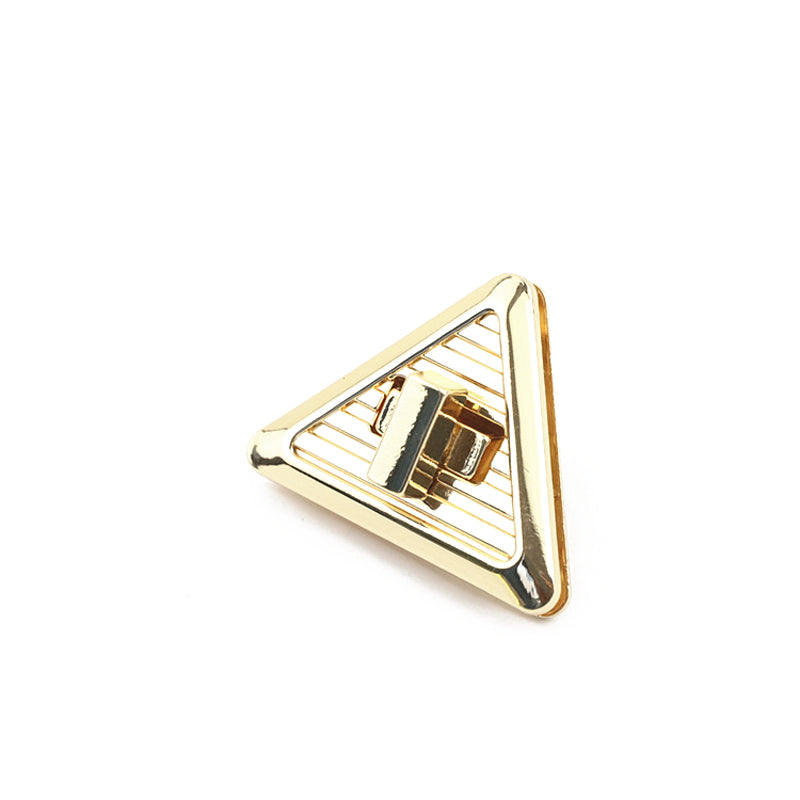 Bag accessories horizontal stripes triangle metal turn locks