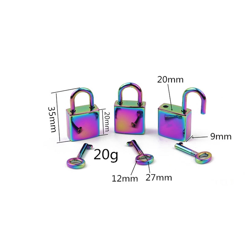 Luggage handbag hardware accessories smooth rainbow padlock with real key