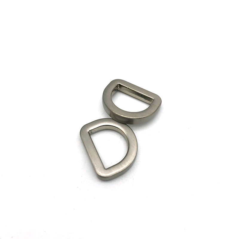 Bag Shoulder Buckles Zinc Alloy Anti Silver With Brush Color 13 MM Handbag Flat Metal D Rings With Hanging Plating