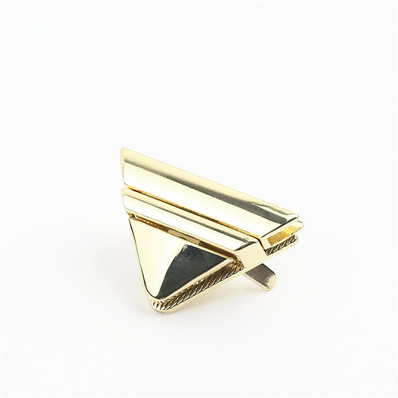 Handbag accessories metal triangle plug in push locks