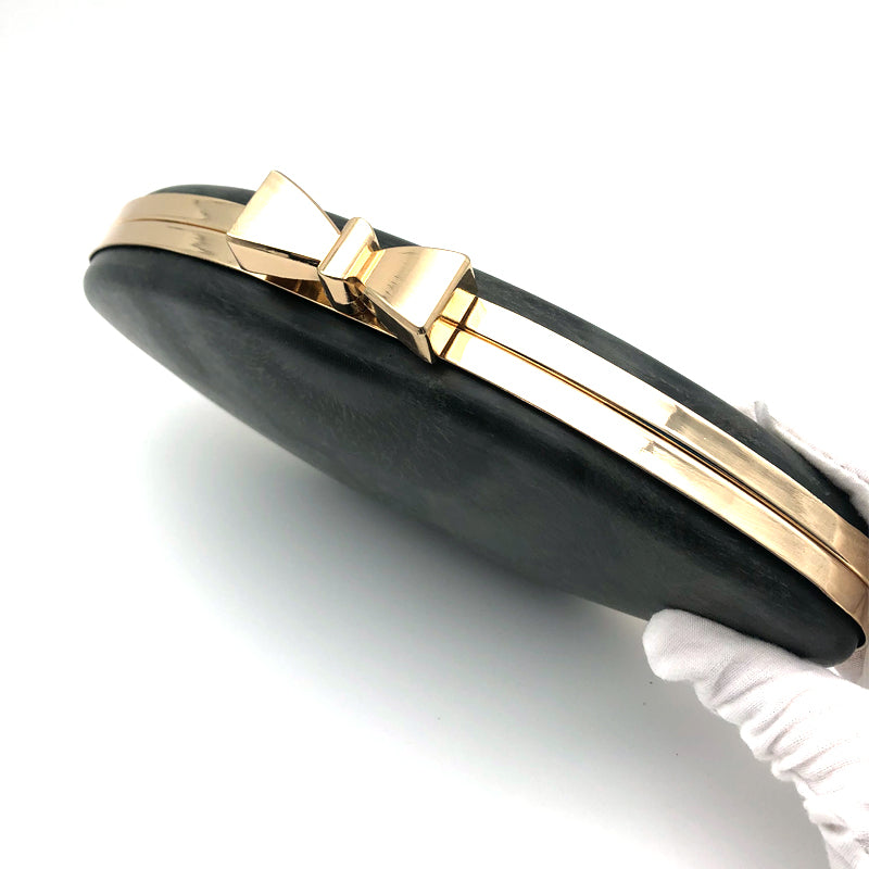 Hanging Plating Light Gold Purse Iron Metal Frame Plastic Box Bow-knot Shape Decoration Lock Head Bag Fittings