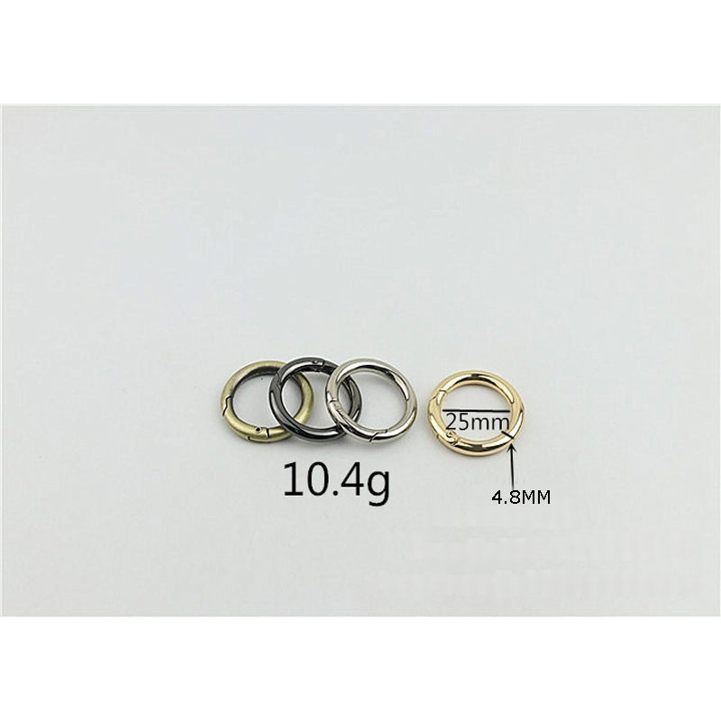 Various size 10mm/12mm/15mm/20mm/25mm/32mm/38mm/50mm round shape bag metal spring hooks