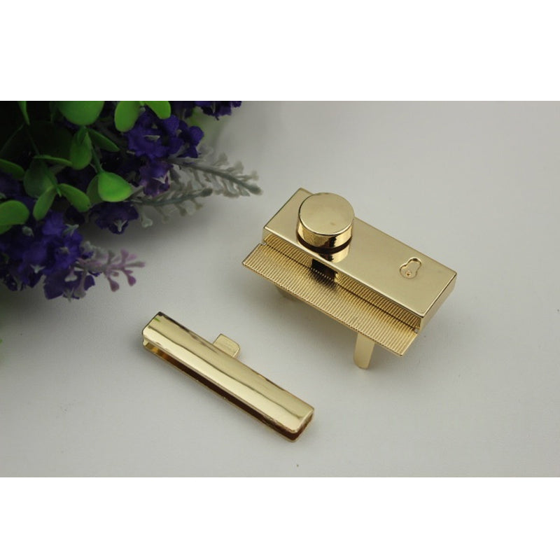 Leather bag hardware metal press clip locks