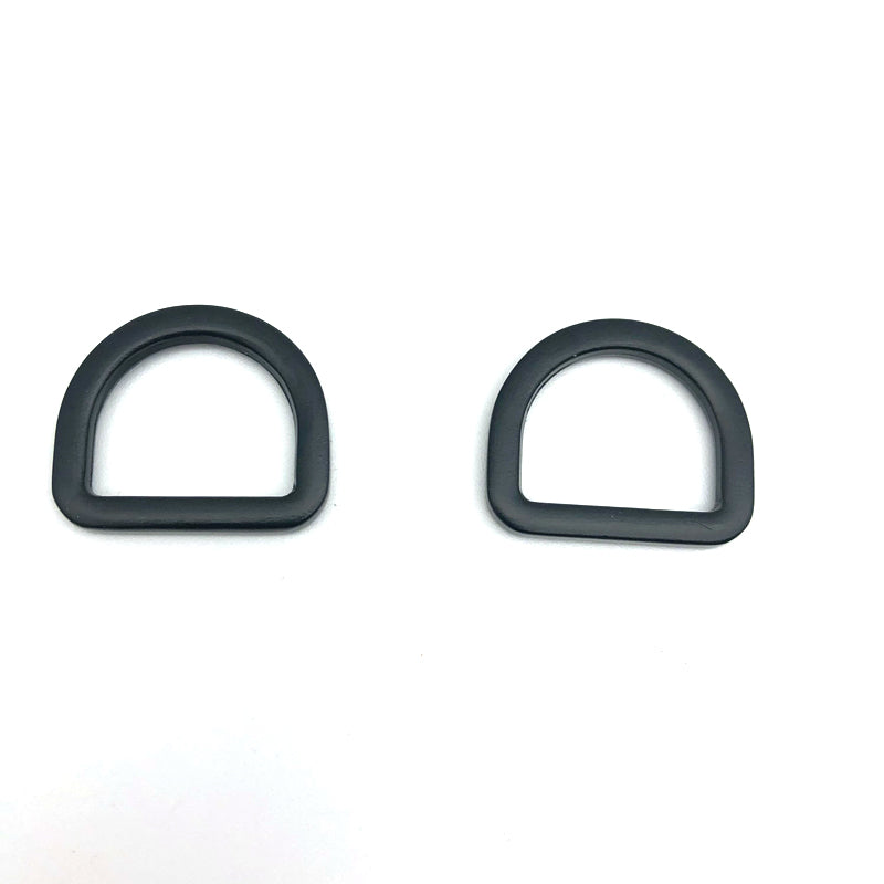 Customized manufacturing zinc alloy electrophoresis black bag metal flat d rings 18mm for handbag