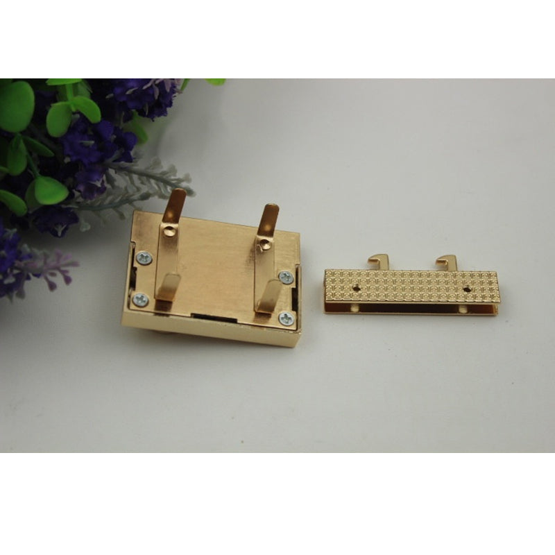 Handbag hardware large size rectangle metal press locks
