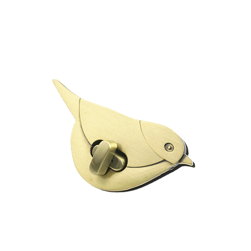 Bag hardware 4 colors metal animal bird shape twist turn lock