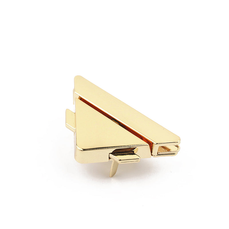 Handbag accessories metal triangle clasp plug in locks