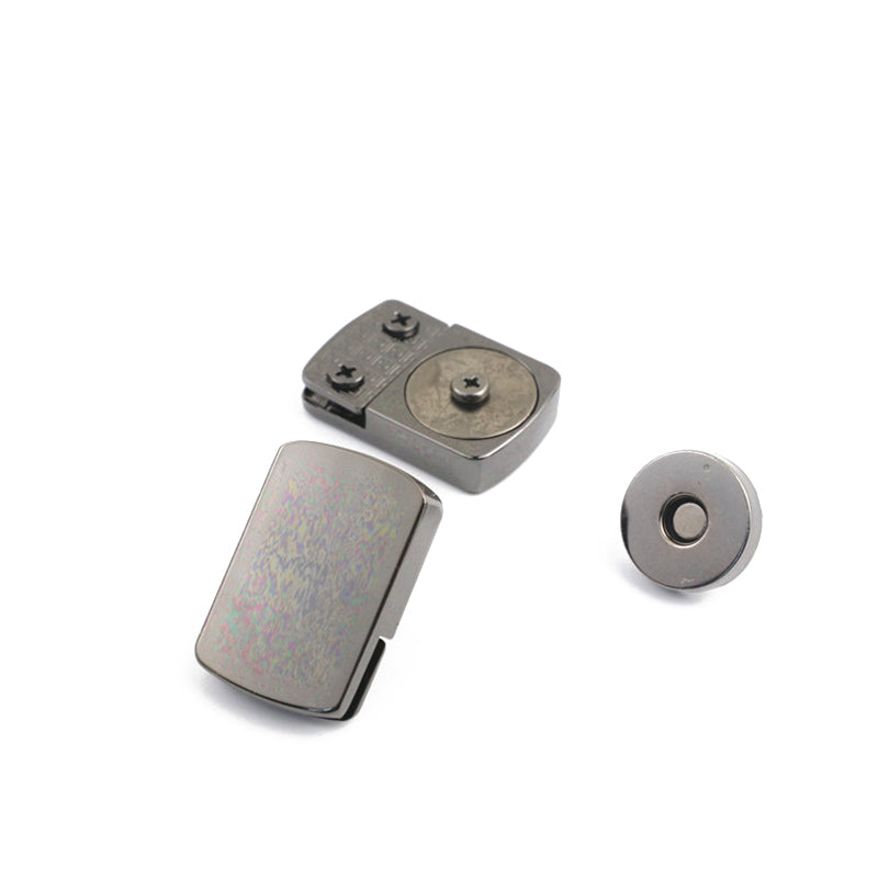 Handbag metal square shape magnetic button locks