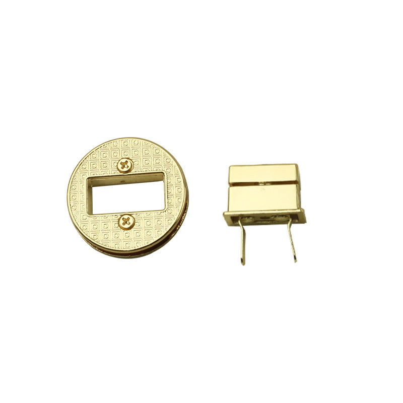 Round shape metal handbag twist lock
