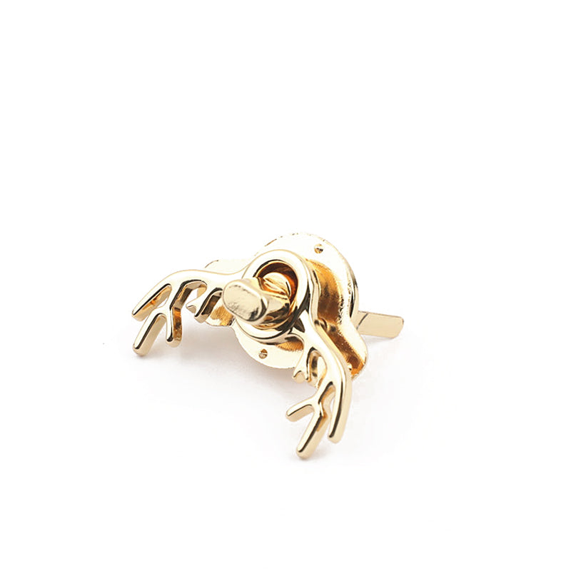 Luggage hardware accessories light gold deer head lock animal decoration twist lock