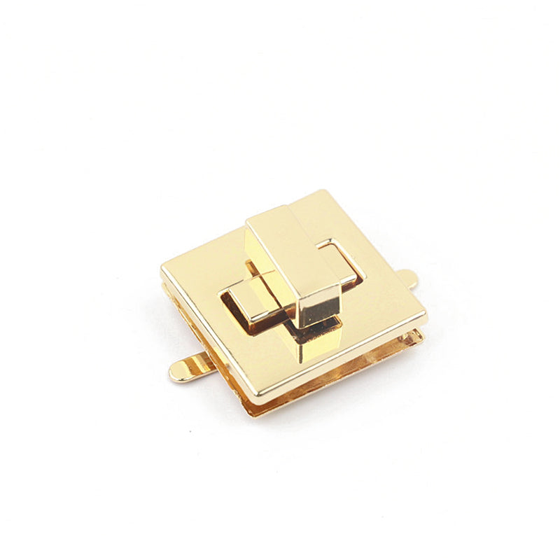 Classic style handbag metal square twist locks