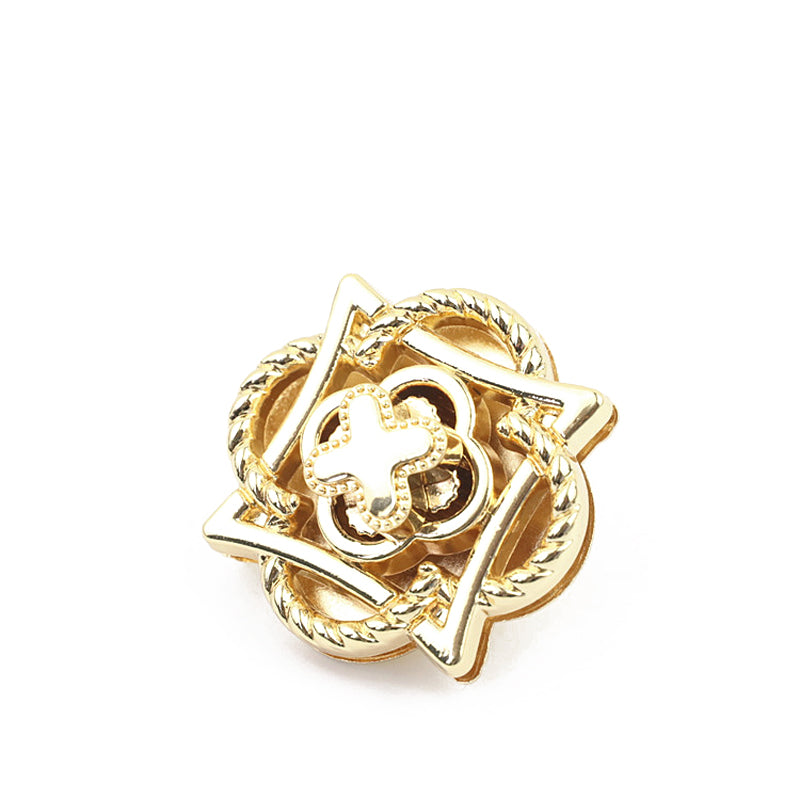 Flower and square fusion design bag metal twist turn locks