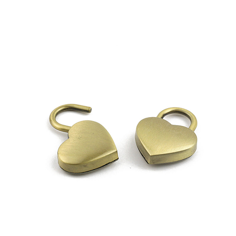 Luggage hardware accessories small model light gold heart-shaped keyless spring padlock