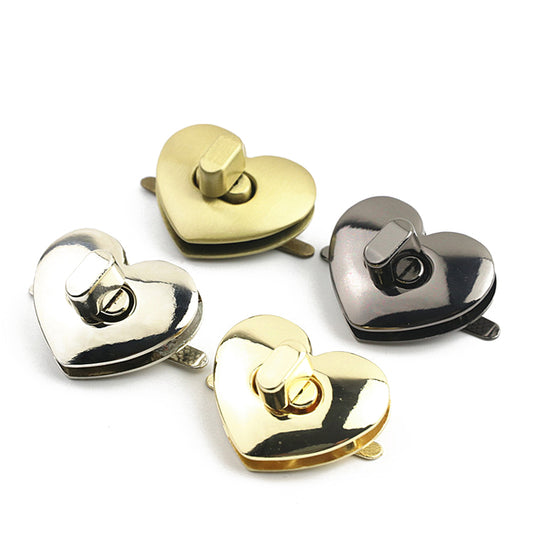 Bag hardware accessories heart-shaped turn twist locks