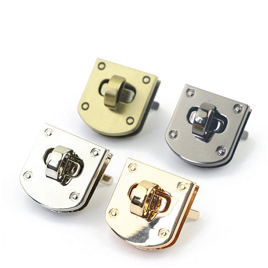 Handbag hardware irregular square metal turn locks