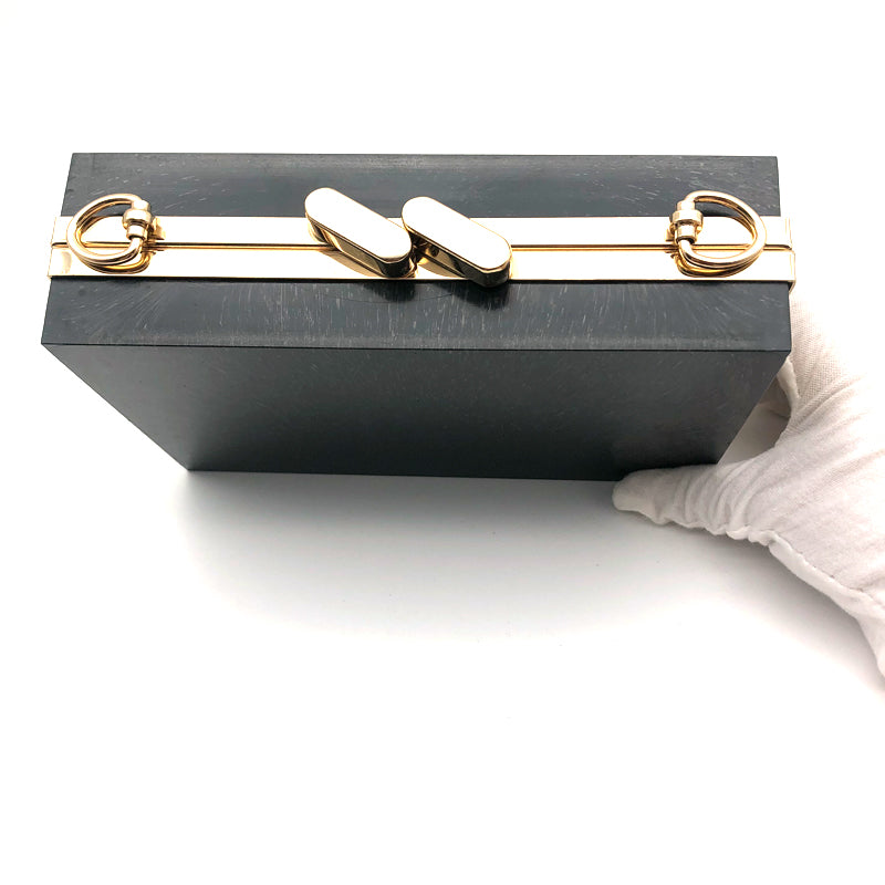 Delicate Custom Good Quality Fashion Double Head Decorated Gold Clutch Wallet Metal Clasp Plastic Box For Bag Hardware